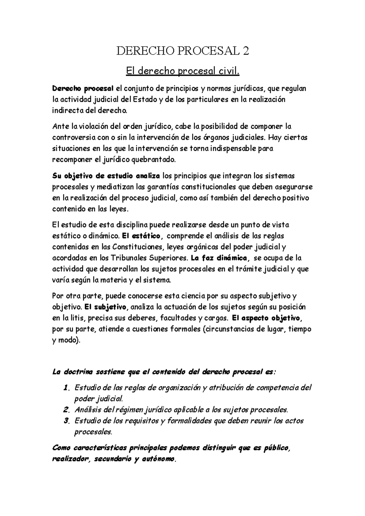 Derecho Procesal 2 - Apuntes ? - DERECHO PROCESAL 2 El Derecho Procesal ...