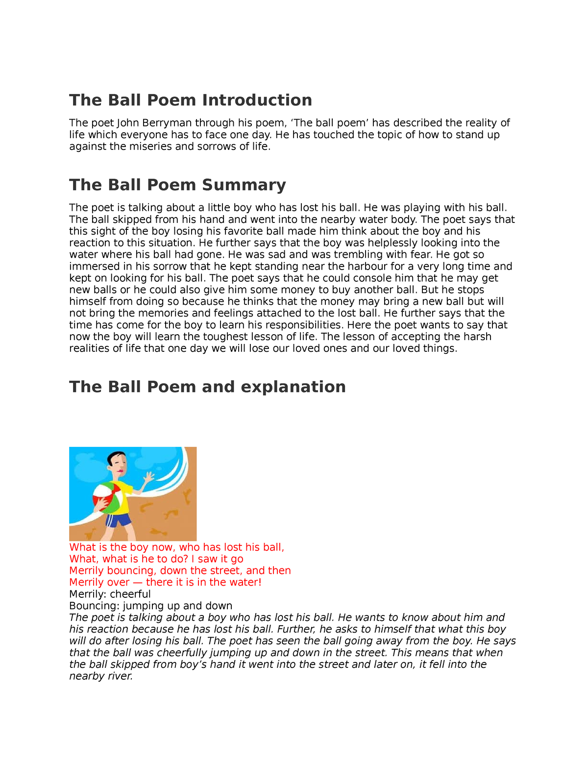 cbse-class-x-ball-poem-summary-and-question-answers-the-ball-poem