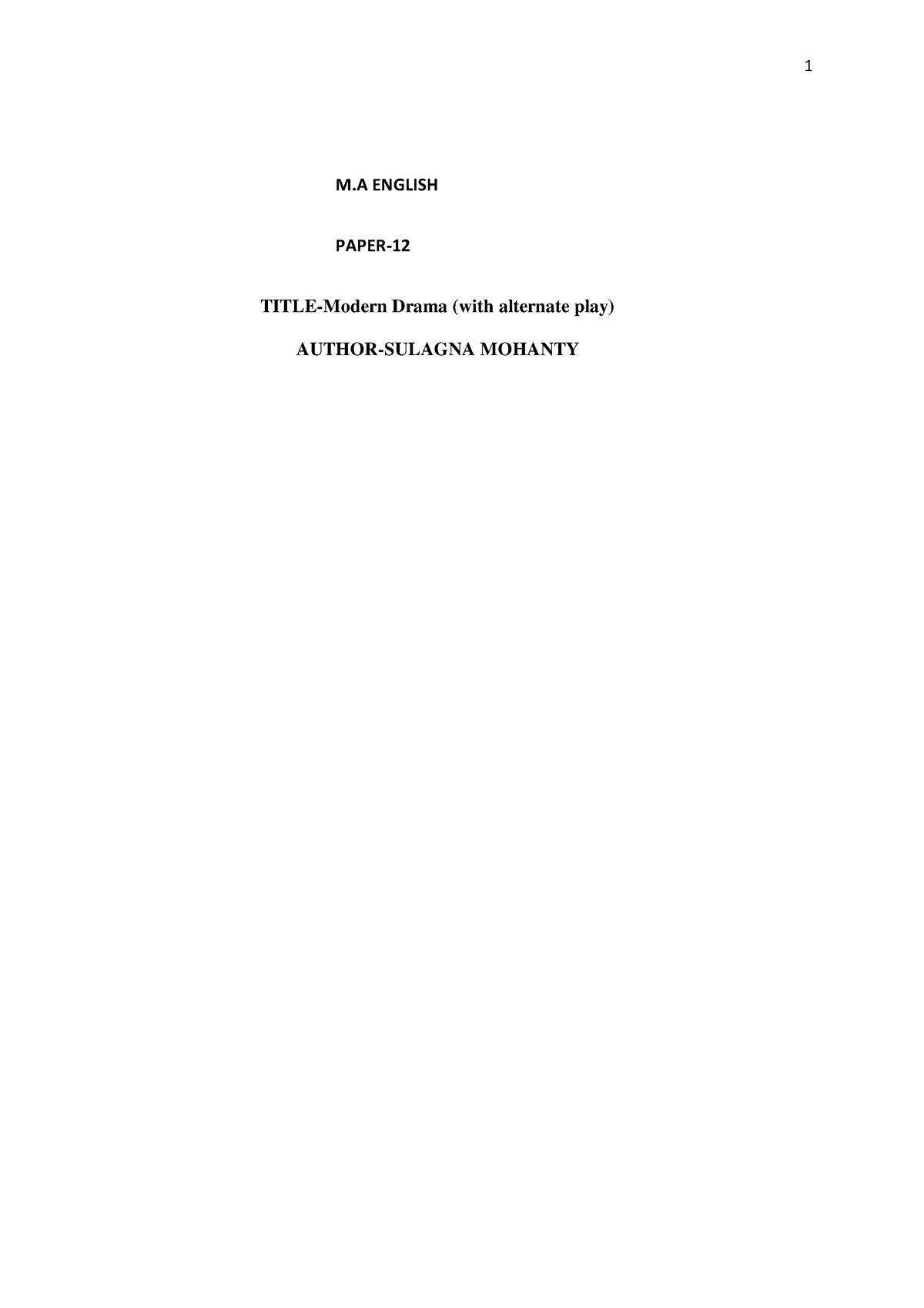 modern-drama-question-bank-m-english-paper-12-title-modern-drama