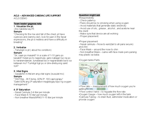 ACLS Guide - Hehe - Roles and Responsibilities Review 1. Team Leader: o ...