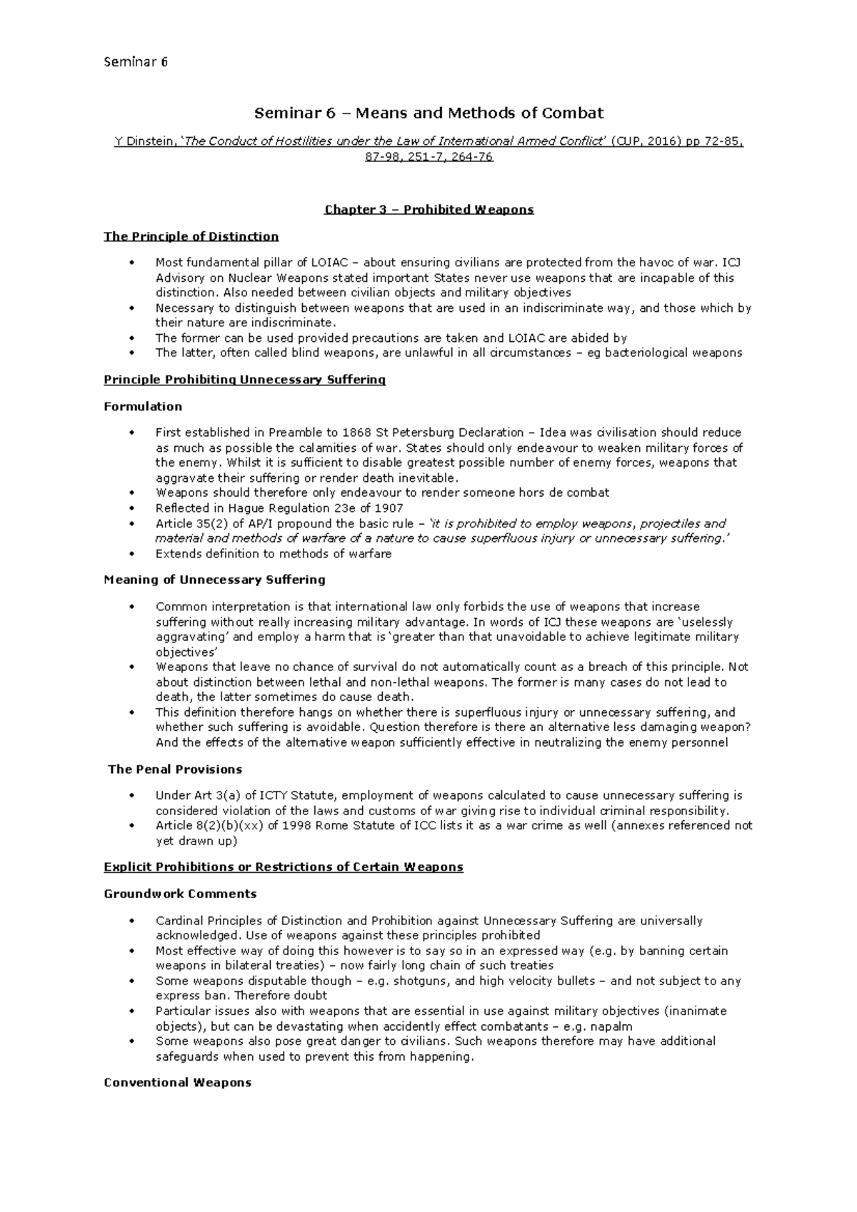 Seminar 6 Means and Methods of Combat Seminar 6 Seminar 6 Means