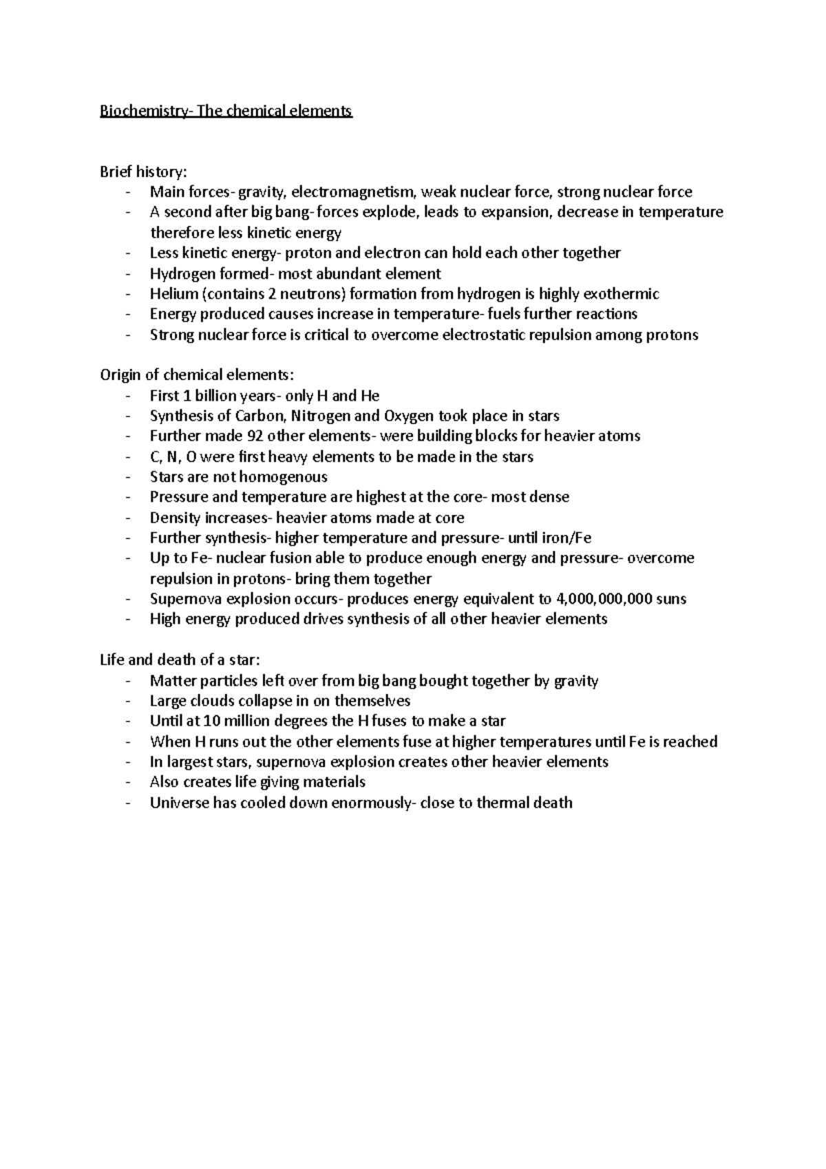 Biochemistry the chemical elements Biochemistry The chemical