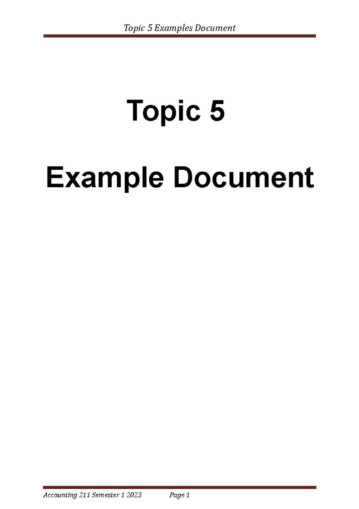 Topic 5 Examples Document - Topic 5 Example Document QUESTION 1 Summary ...