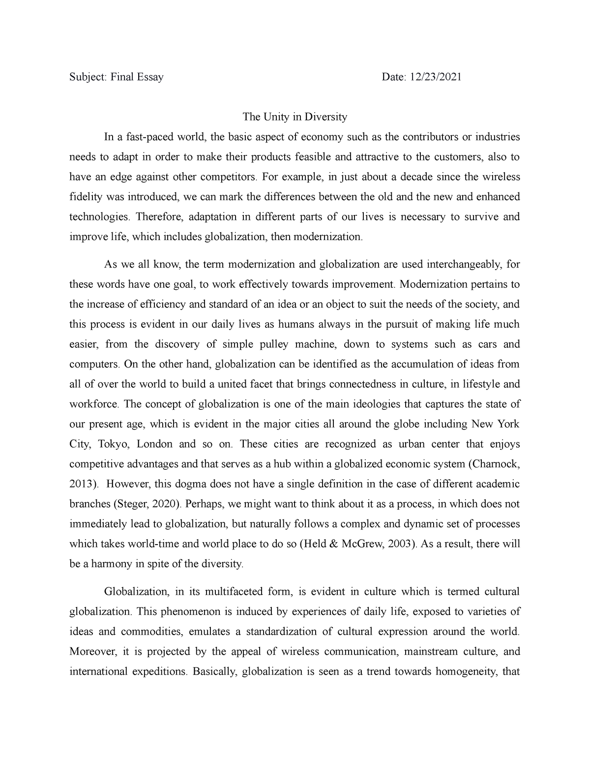 unity in diversity essay philippines