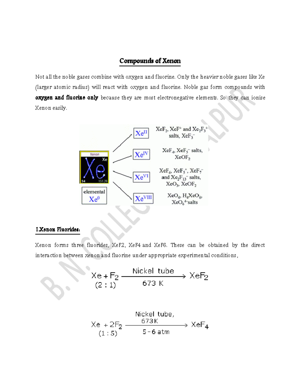 1626153286 Dr brown Compounds of Xenon Not all the noble gases