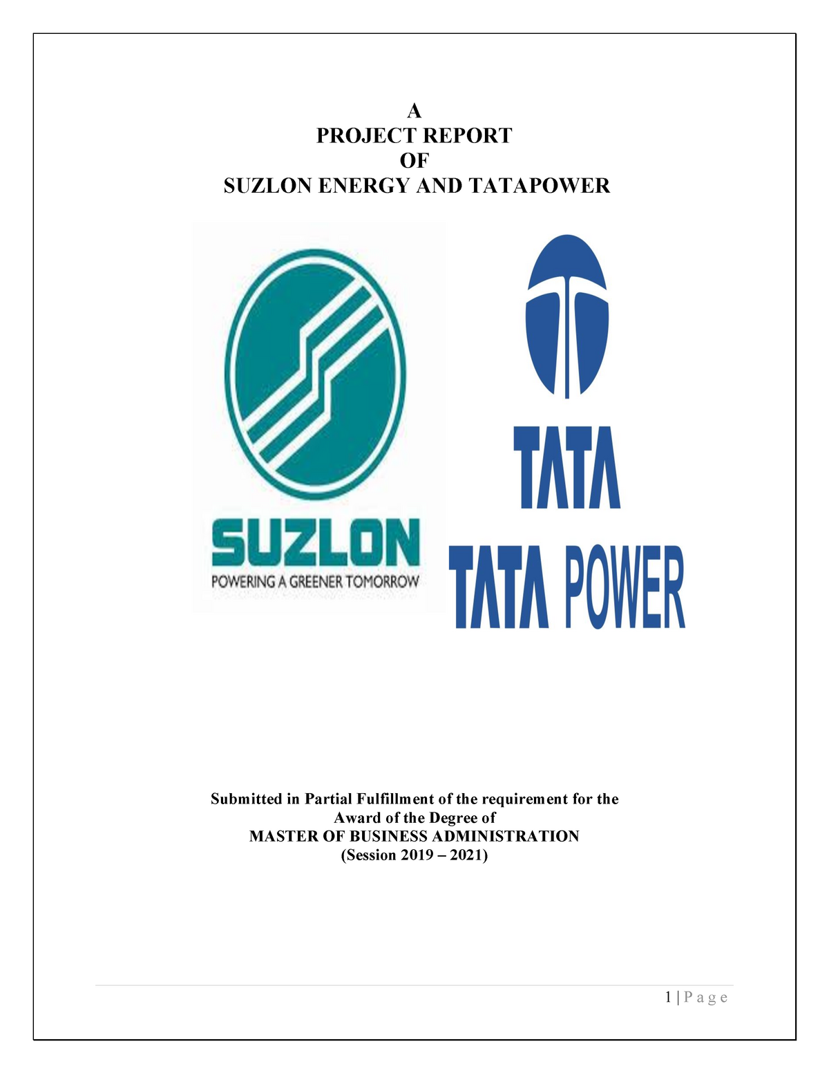 research report on suzlon energy