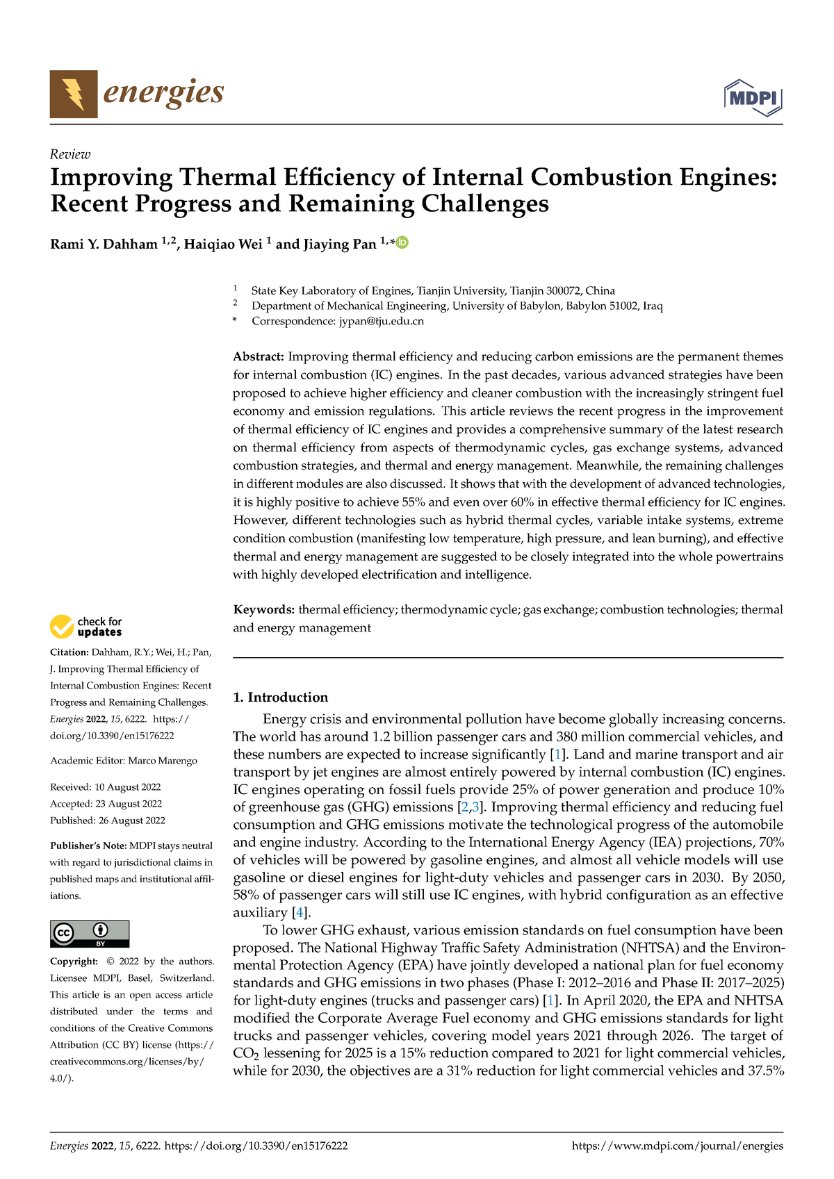 Improving Thermal Efficiency In Combustion 3 - Citation: Dahham, R ...