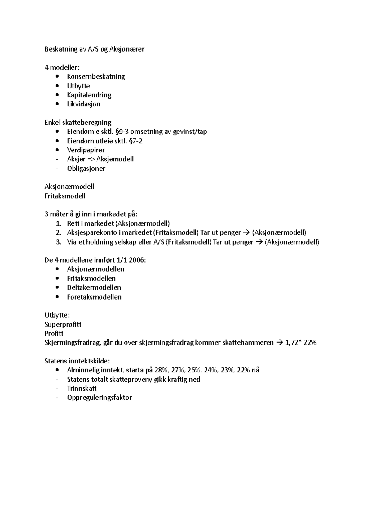 Beskatning Av A - §9-3 Omsetning Av Gevinst/tap Eiendom Utleie Sktl. §7 ...