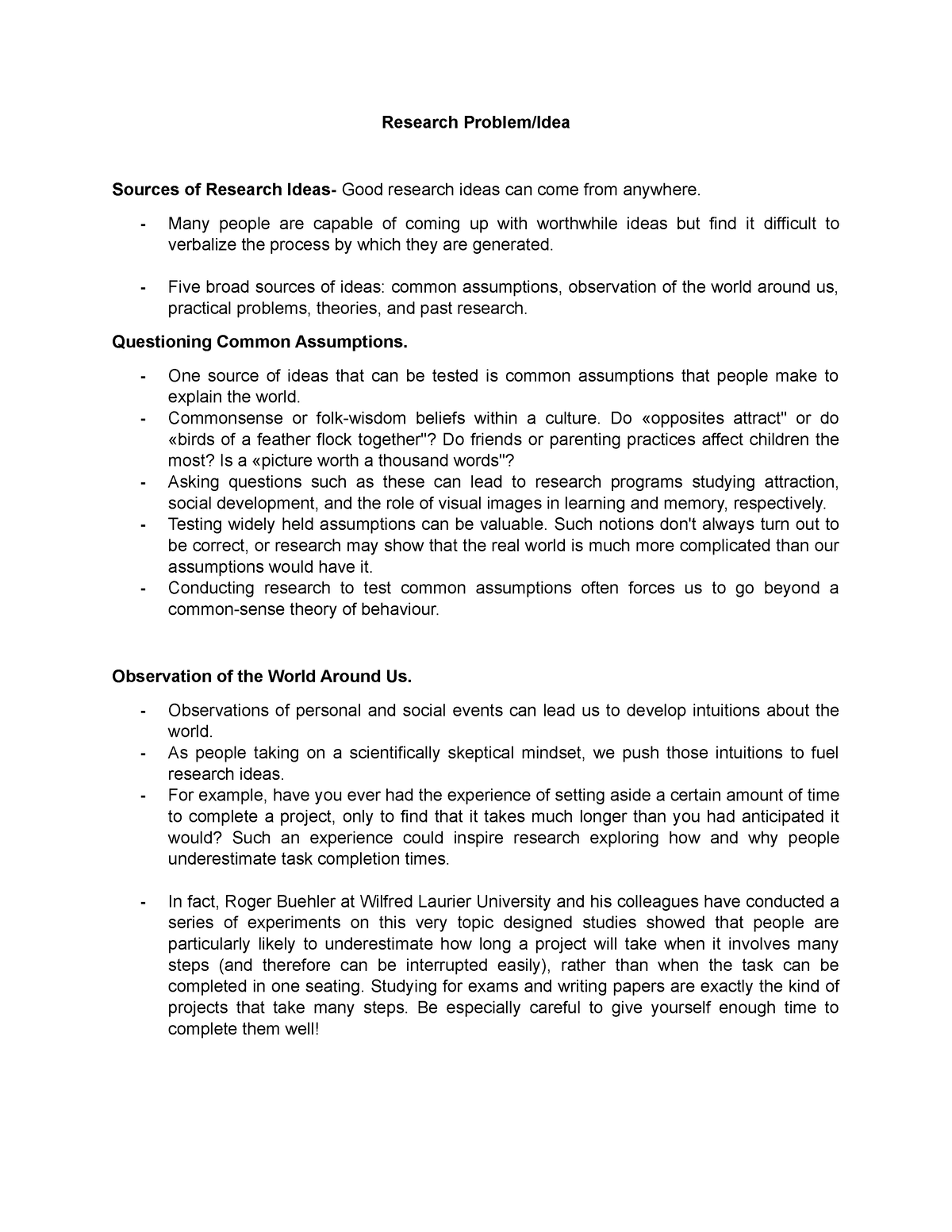 Lesson 5 (Prelim) - Research - Research Problem/Idea Sources of ...