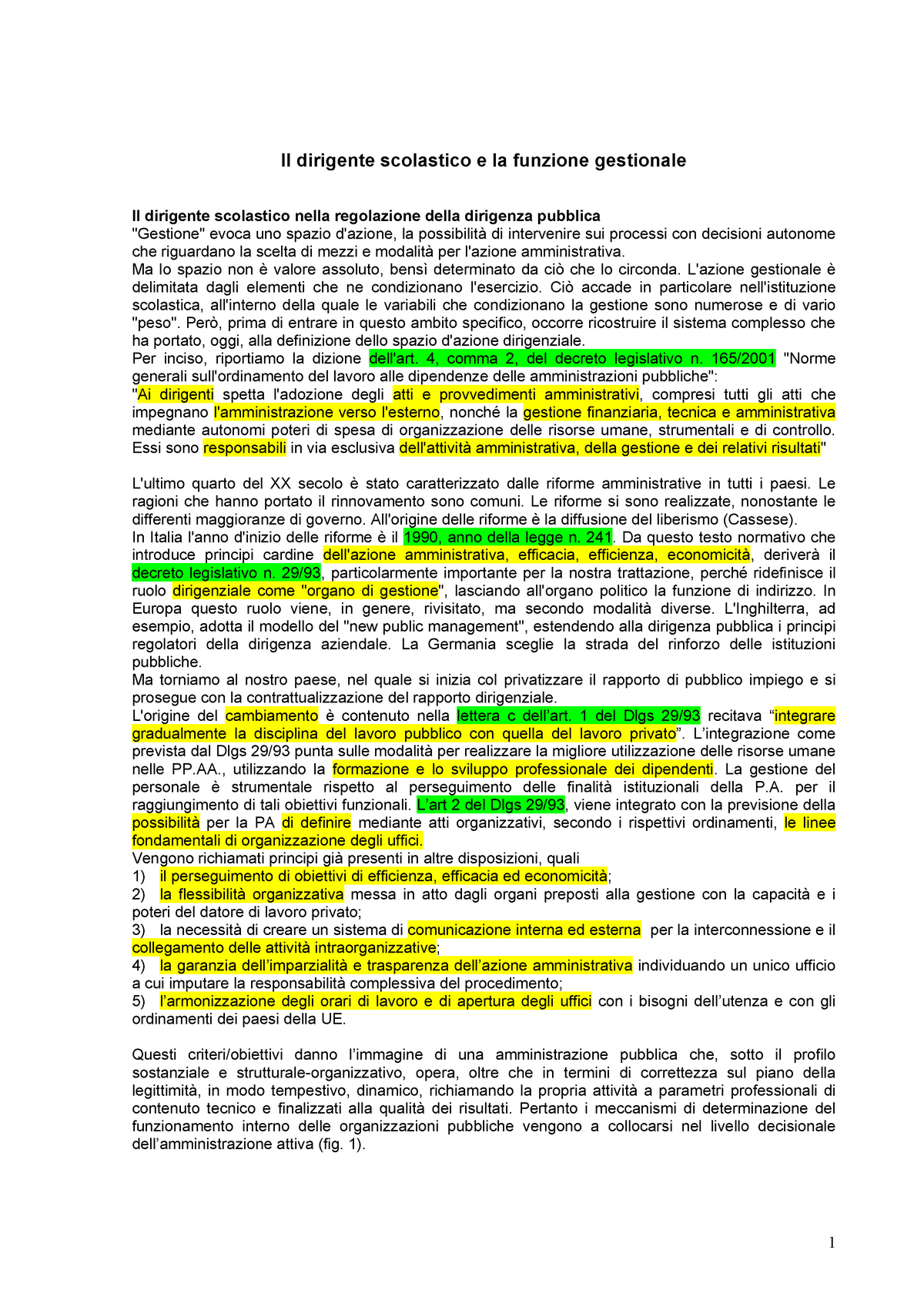 Il Dirigente Scolastico E La Funzione Gestionale - Ma Lo Spazio Non è ...