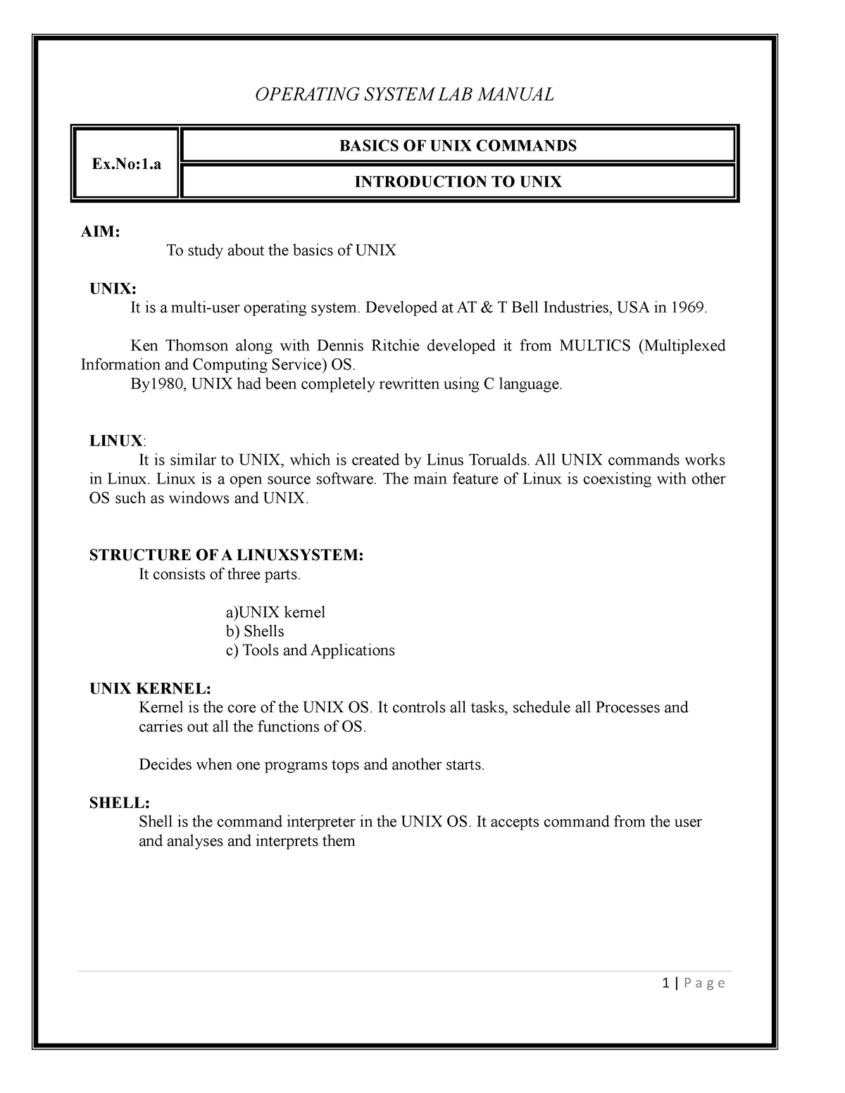 unix-commands-operating-system-lab-manual-ex-1-basics-of-unix