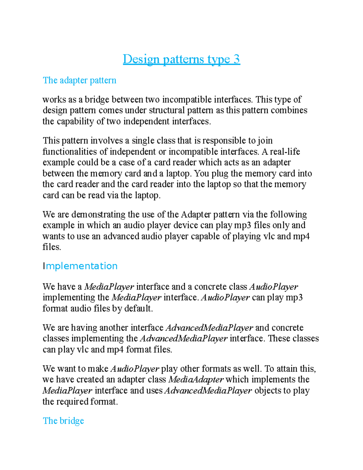 Design patterns type 3 - This type of design pattern comes under ...