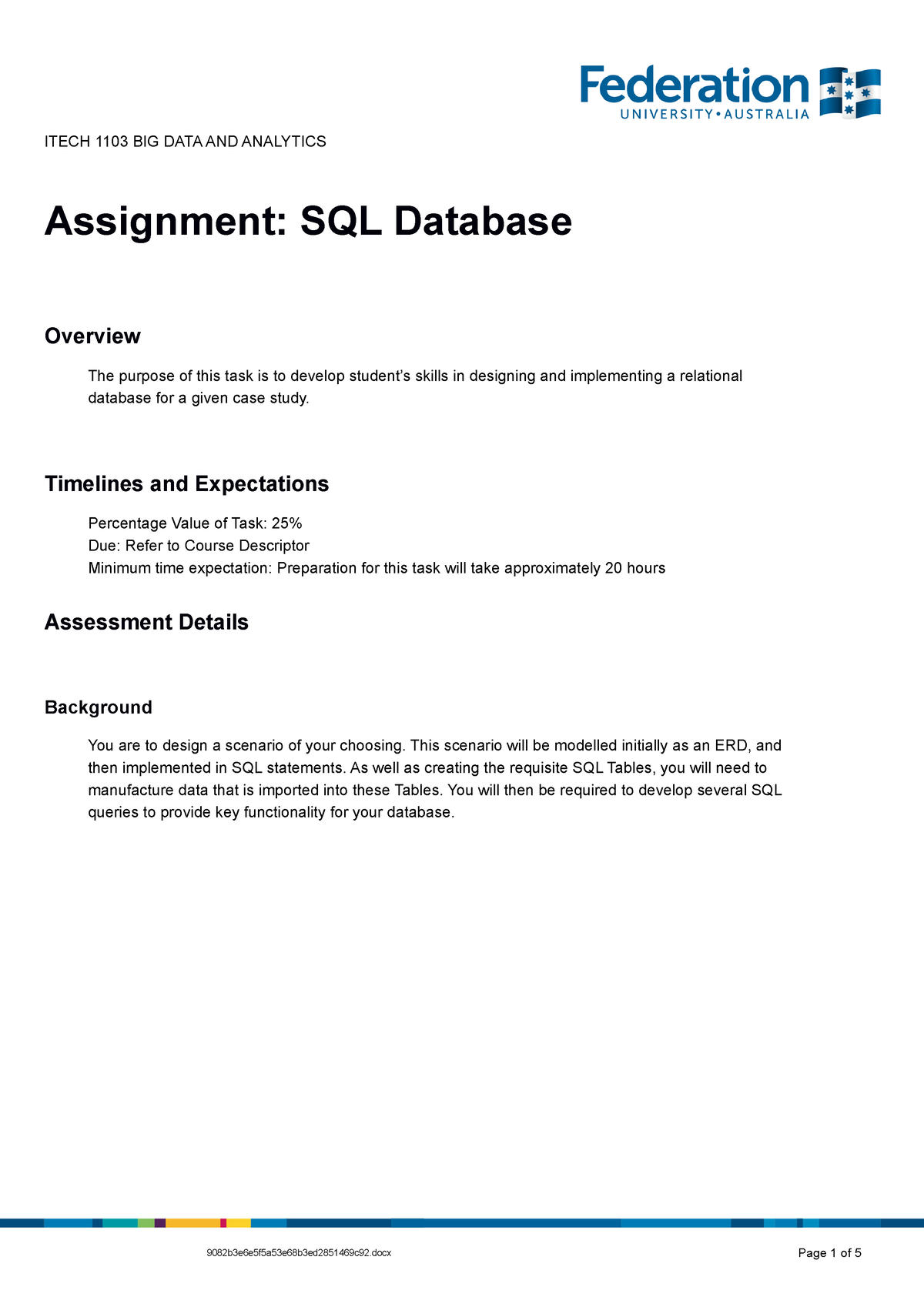 assignments on sql