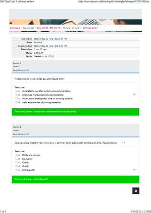 AJ CS 2401 Self-Quiz Unit 2 Attempt Review - Started On Wednesday, 29 ...