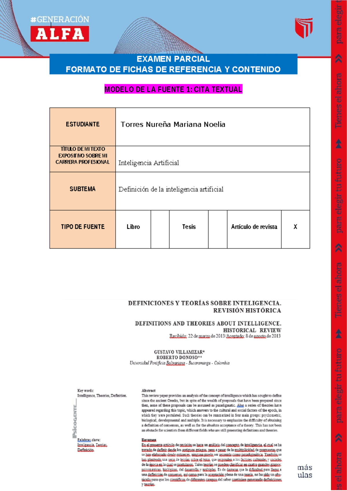 Formato PARA EL Examen Parcial - EXAMEN PARCIAL FORMATO DE FICHAS DE ...