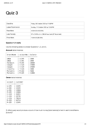 Quiz 2 COMP3311 20T3 Web CMS 3 - COMP3311 - UNSW Sydney - Studocu