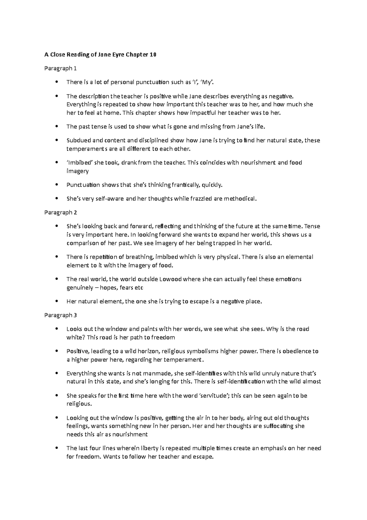 A Close Reading of Jane Eyre Chapter 10 The description the teacher