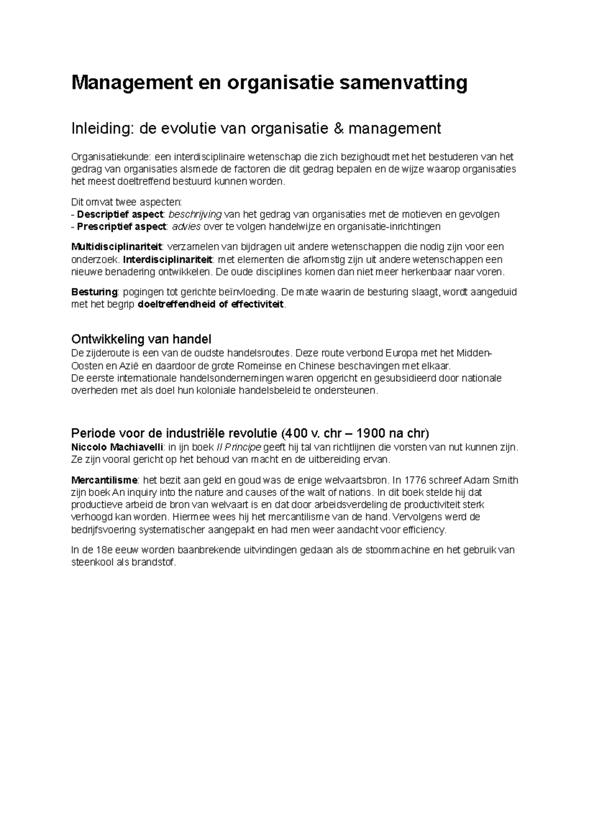 Management En Organisatie Samenvatting Deel A - Management En ...