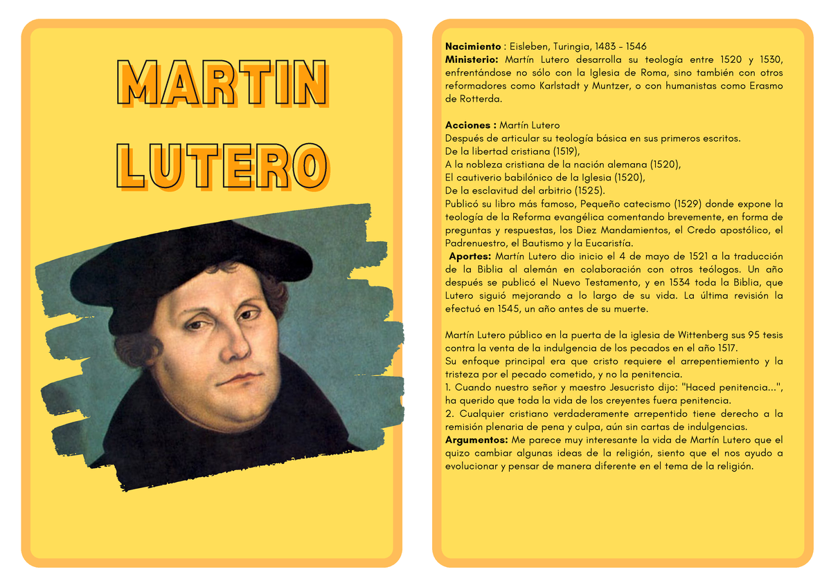 Martin Lutero Y Juan Calvino - MARTINMARTIN LUTERO LUTERO Nacimiento ...