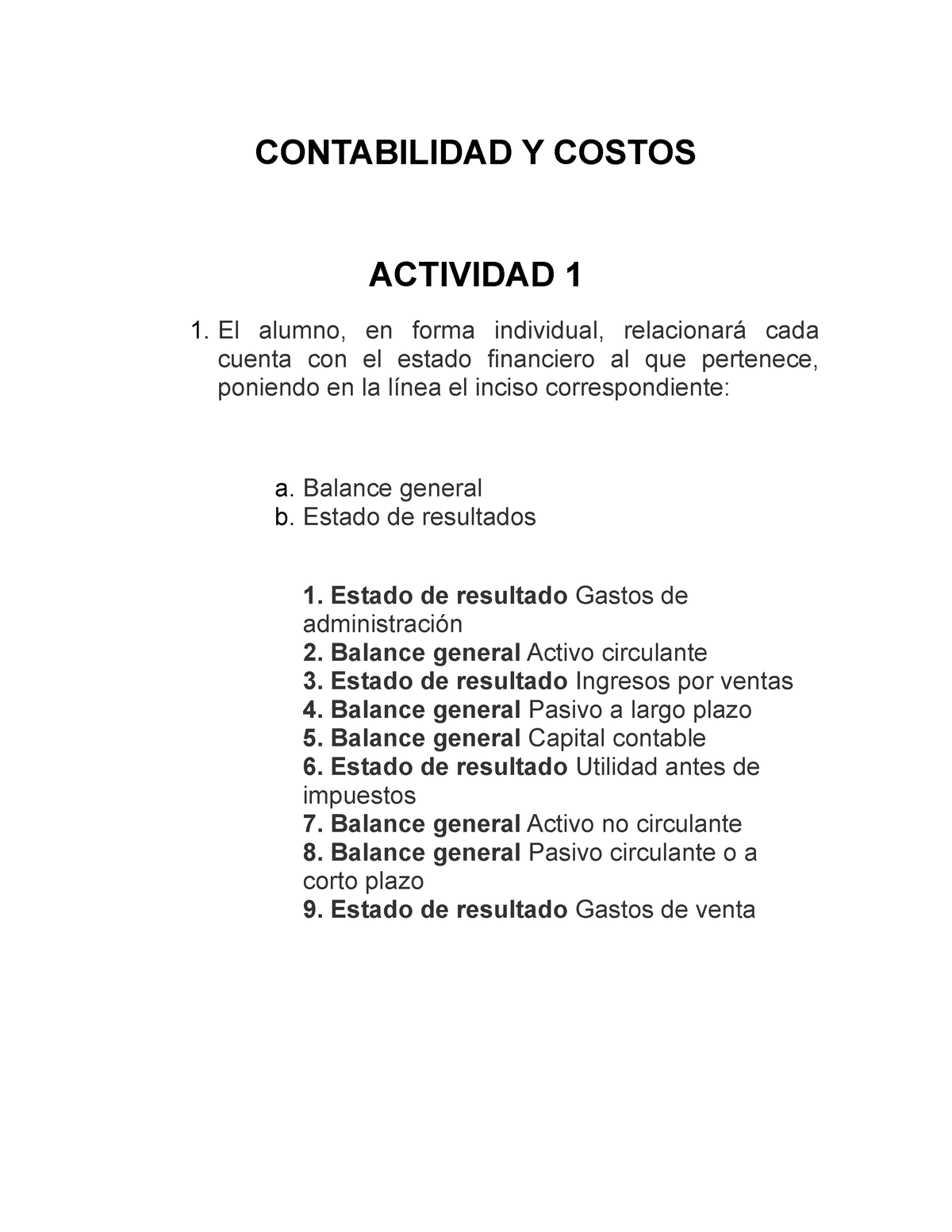 Actividad 1 Contabilidad Y Costos - CONTABILIDAD Y COSTOS ACTIVIDAD 1 1 ...