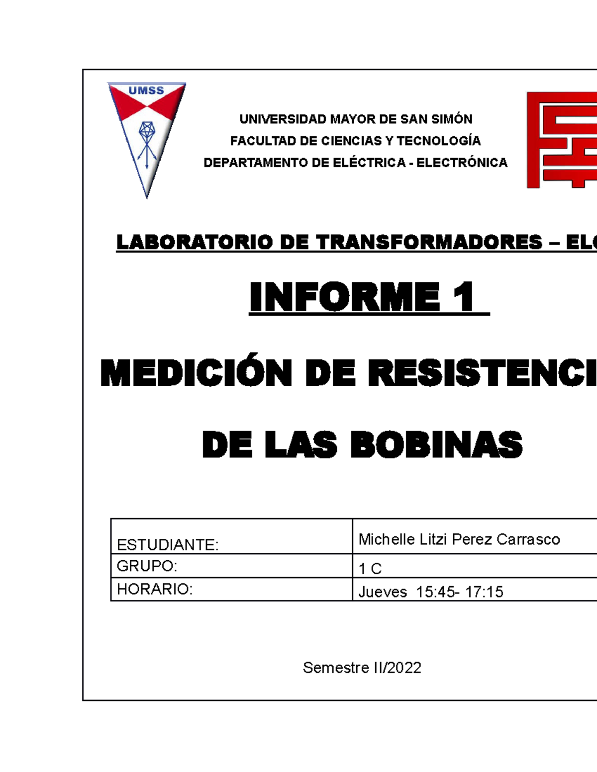 Informe 1-Medicion De Resistencia De Las Bobinas-Perec Carrasco ...