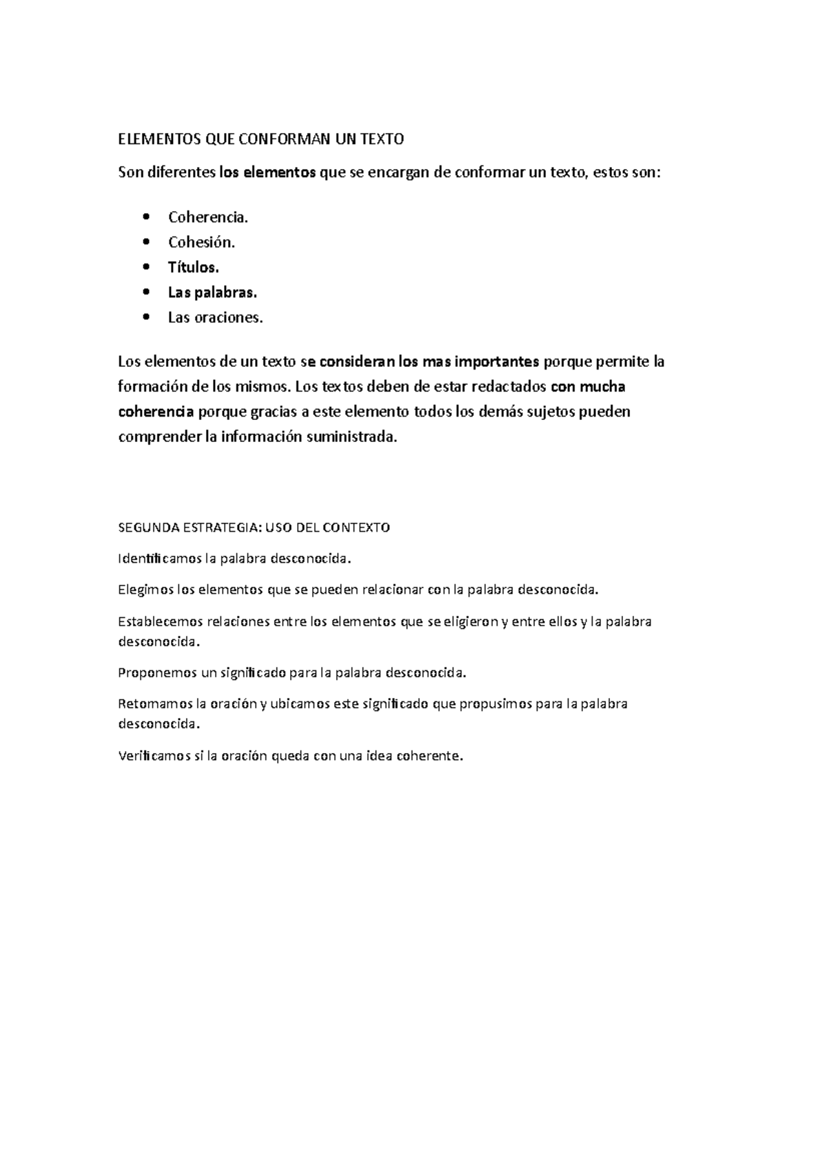 Elementos QUE Conforman UN Texto - ELEMENTOS QUE CONFORMAN UN TEXTO Son ...