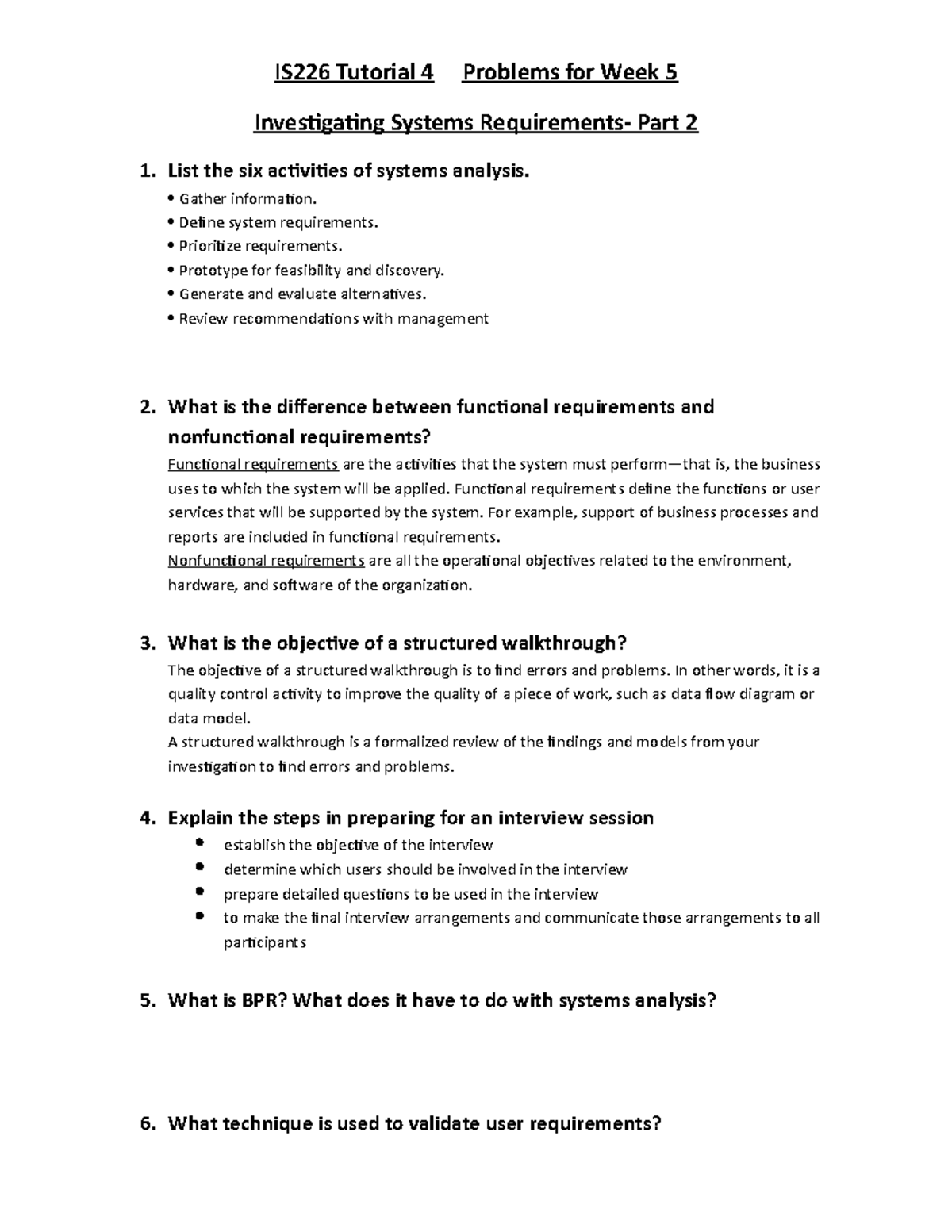 Tutorial WK5 Solution - IS226 Tutorial 4 Problems For Week 5 ...