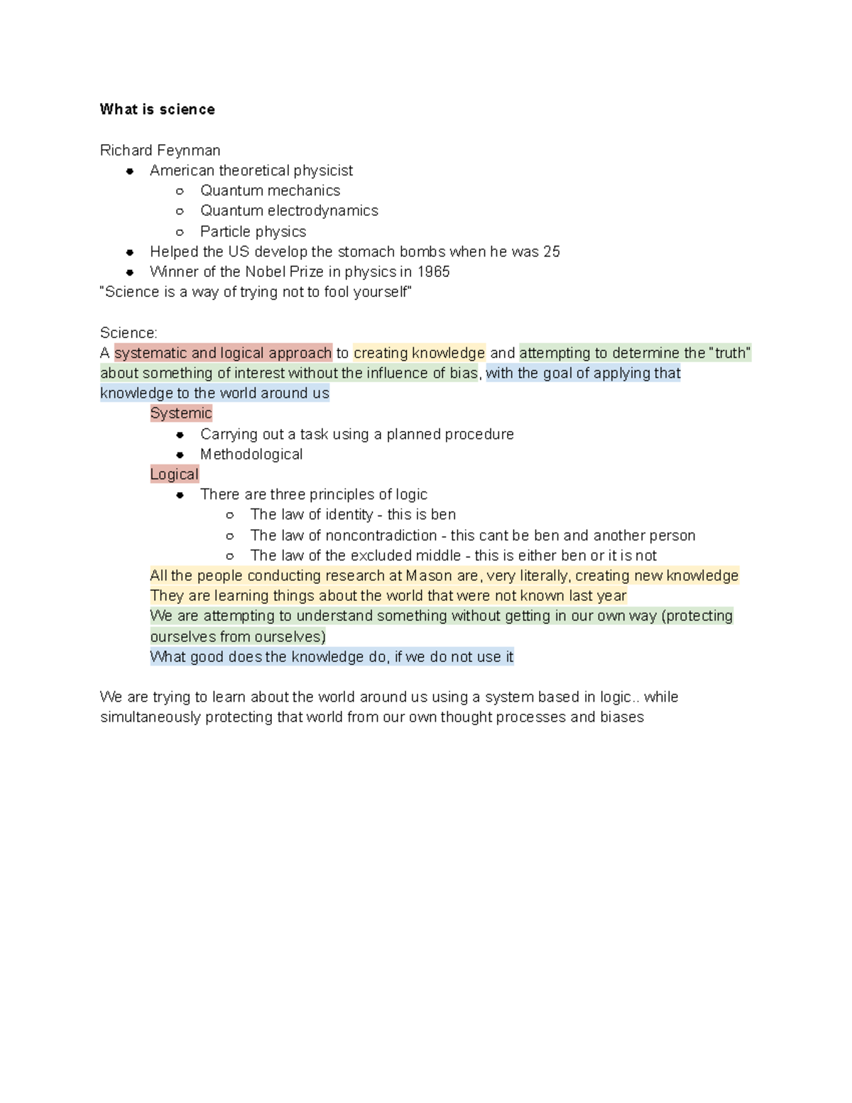 PSYC 440 module 1 - What is science Richard Feynman American ...