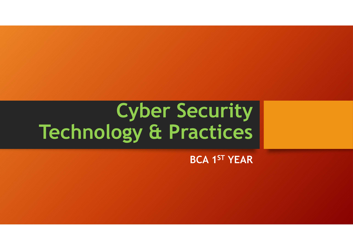 Cyber Security Notes - Jmkjkjjkjk - Cyber Security Technology ...