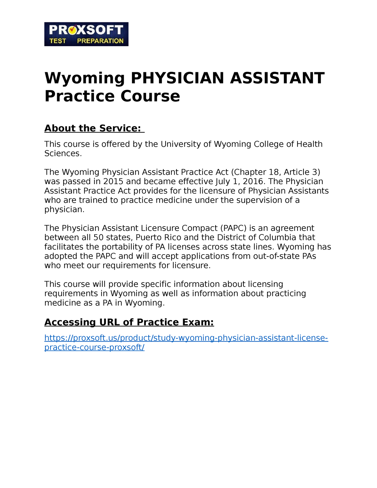 Wyoming PHYSICIAN ASSISTANT Practice Course Wyoming PHYSICIAN   Thumb 1200 1553 