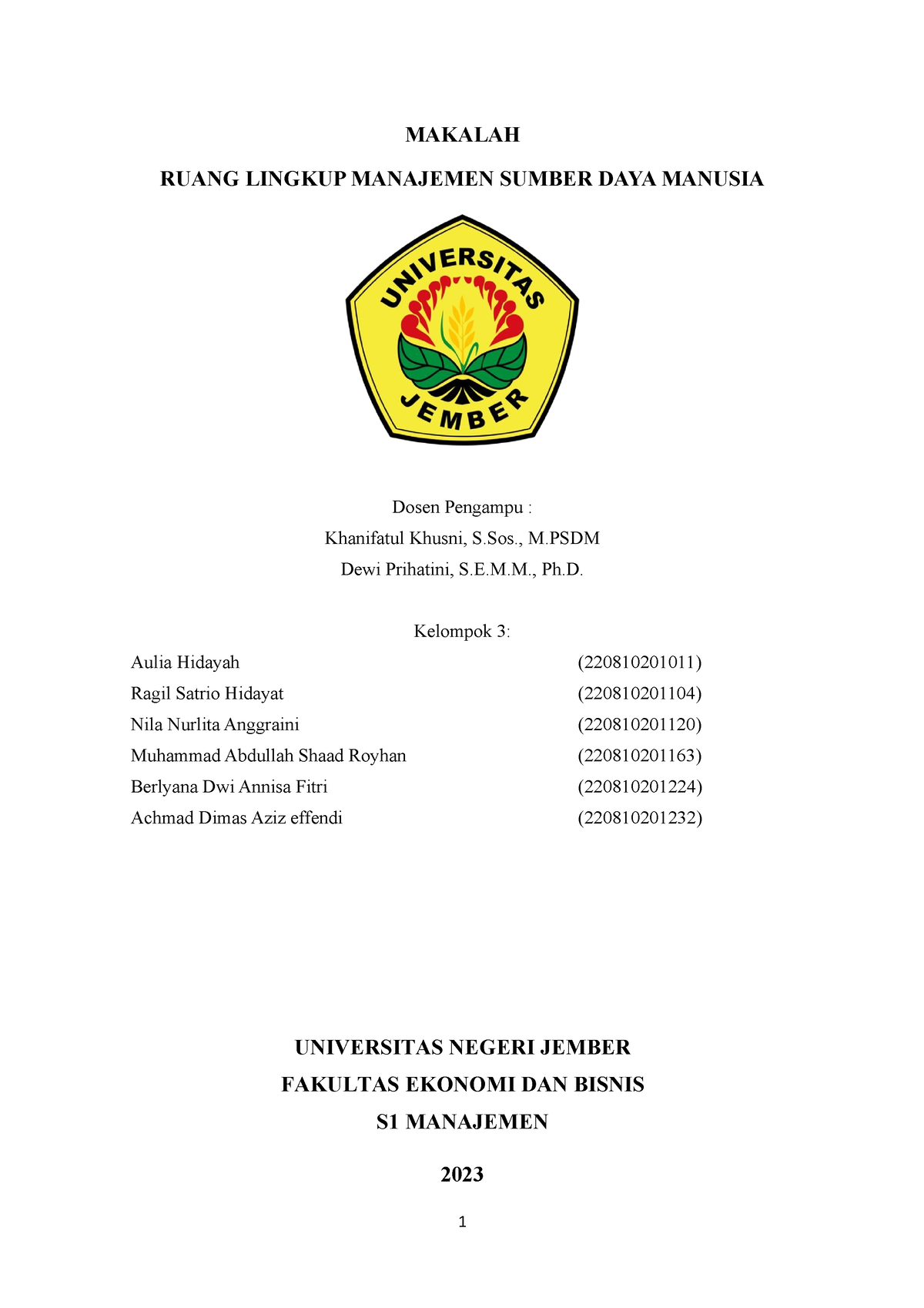 Makalah Msdm Makalah Ruang Lingkup Manajemen Sumber Daya Manusia Dosen Pengampu Khanifatul 4267