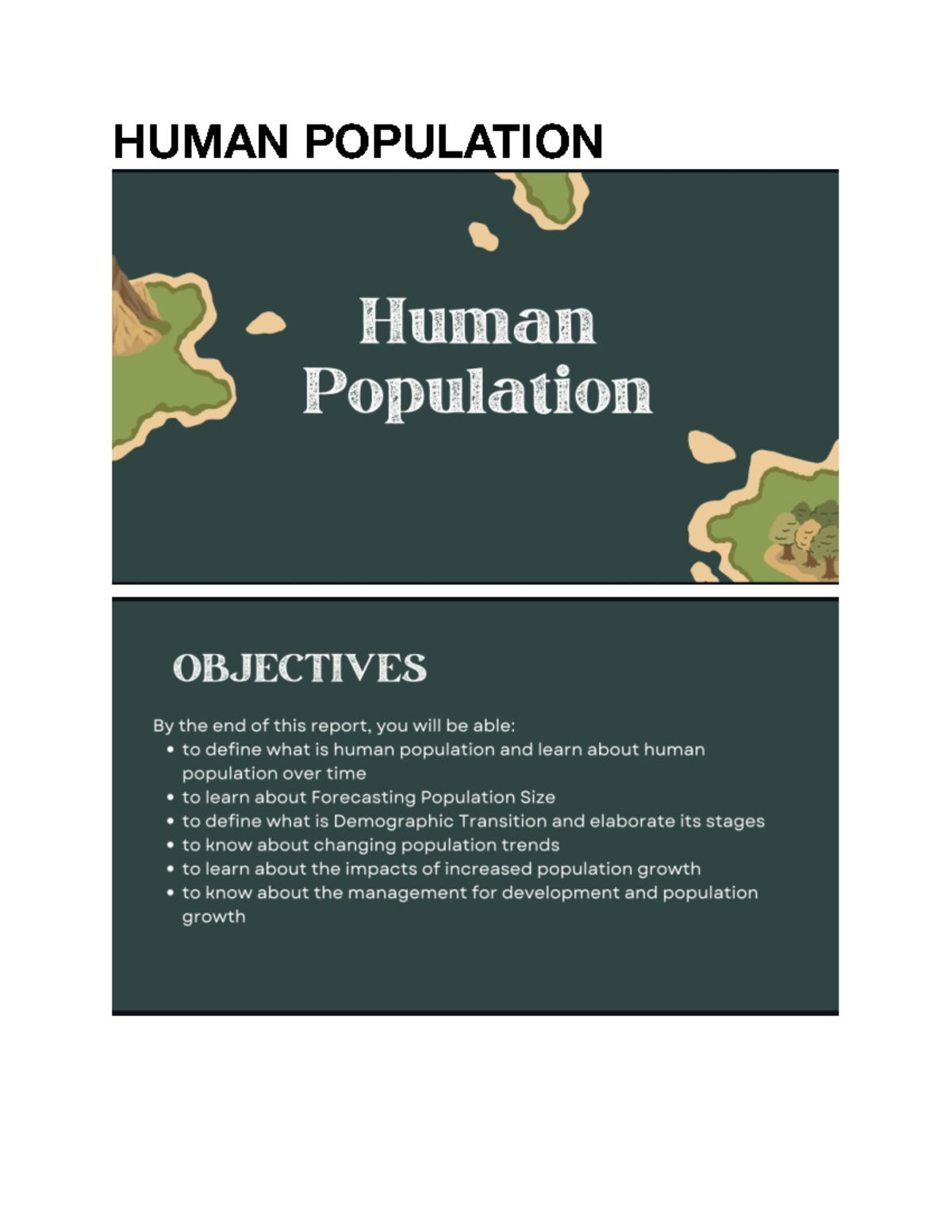Human Population - Summary Bachelor of Secondary Education - HUMAN ...