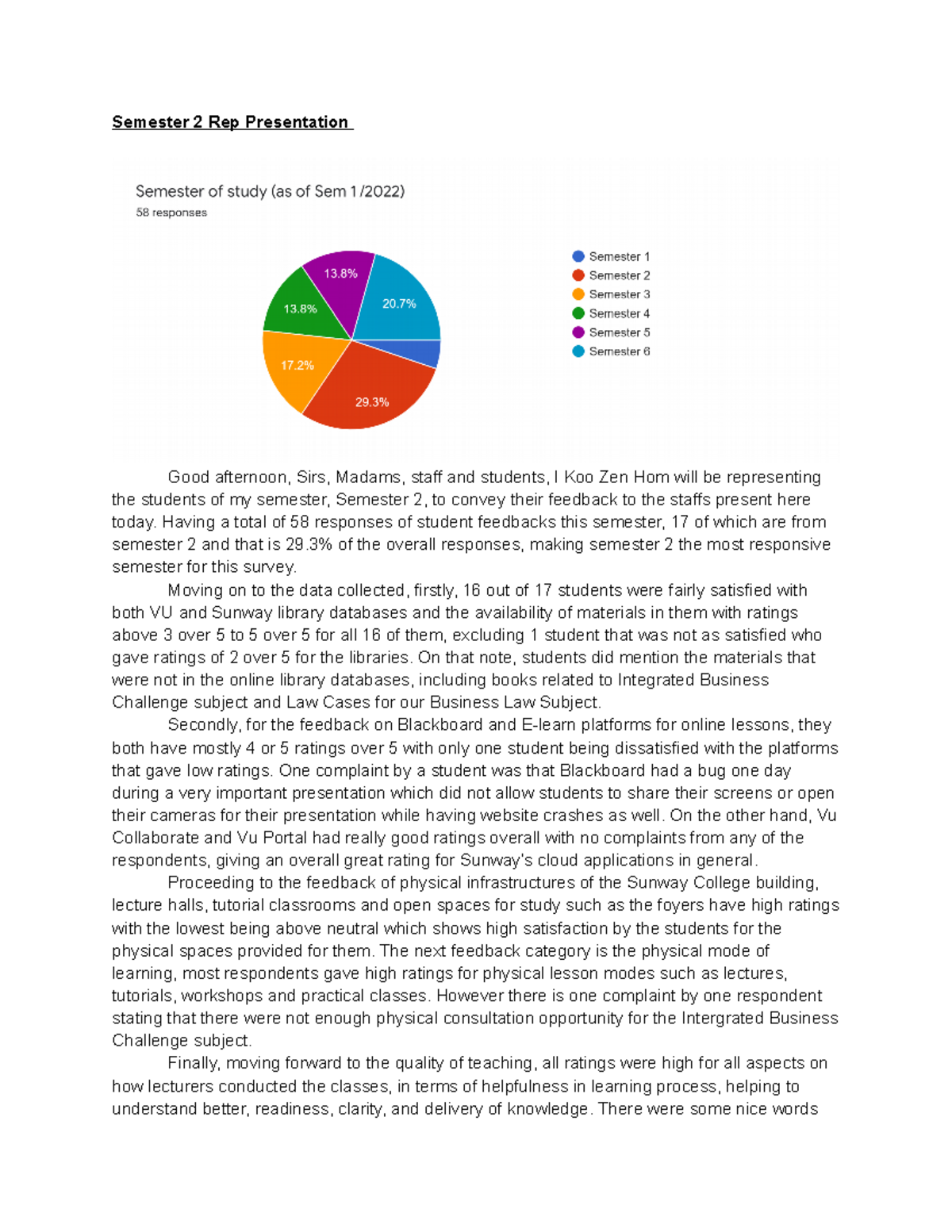 Semester 2 Rep Presentation part - Semester 2 Rep Presentation Good ...
