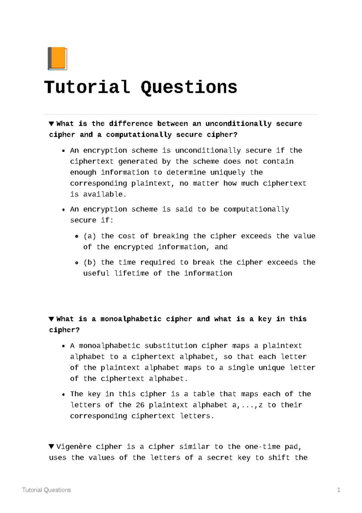 Tutorial Questions Week 2 - Ç Tutorial Questions What Is The Difference ...