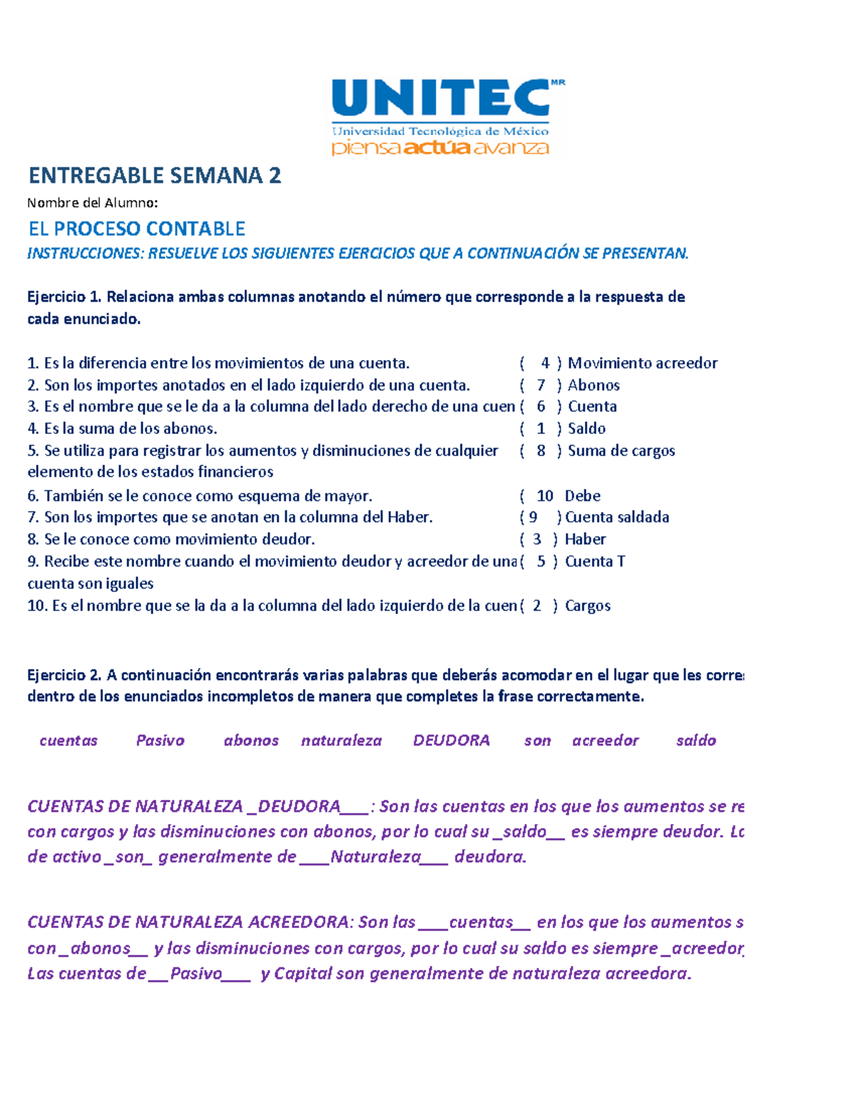 Entregable 1 Contabilidad Financiera - ENTREGABLE SEMANA 2 EL PROCESO ...