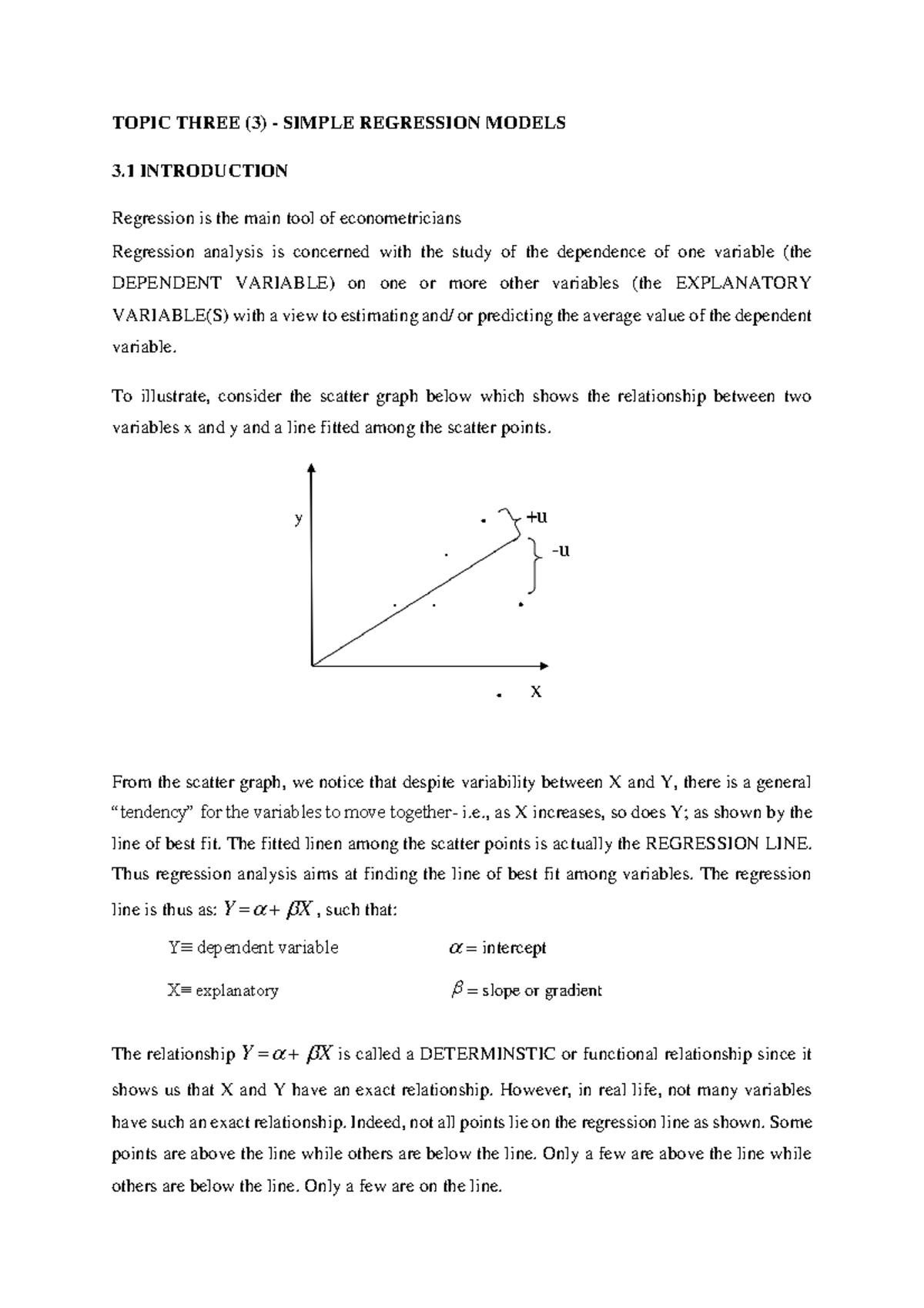 Lecture III - Notes on maths for economist 3 - TOPIC THREE (3) - SIMPLE ...