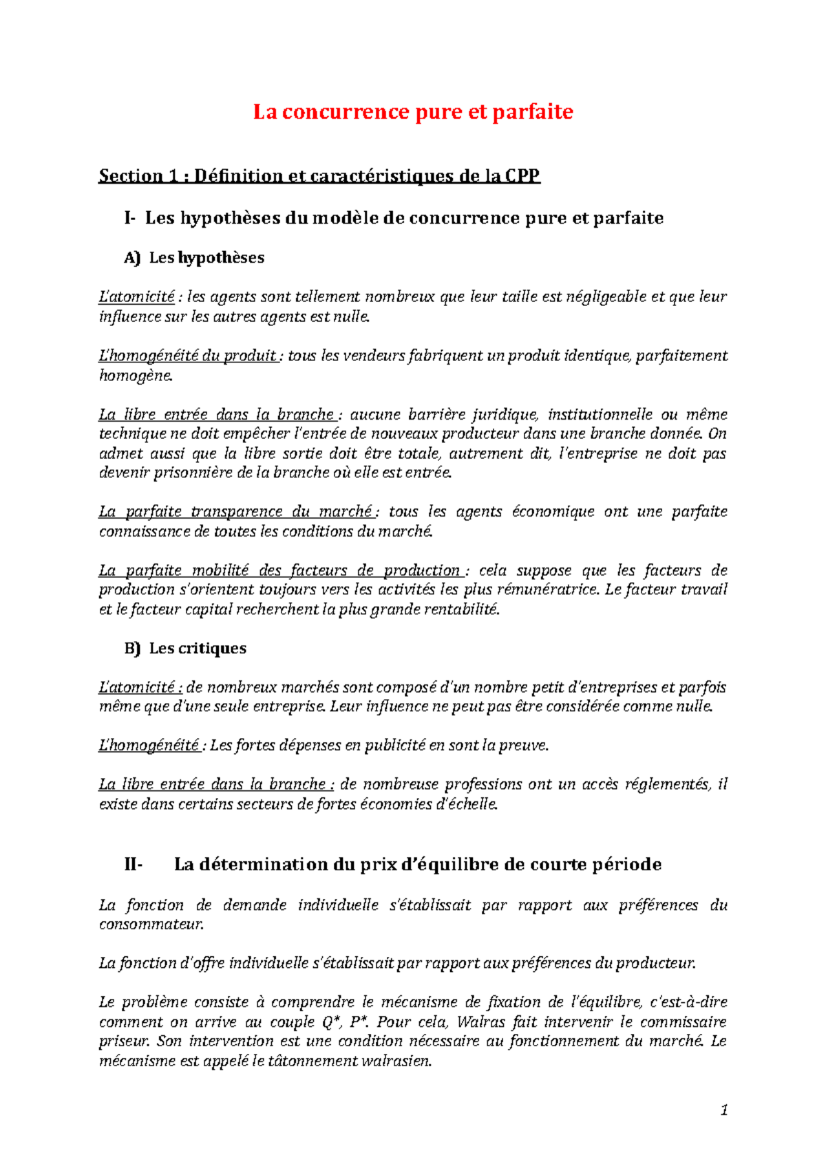 La Concurrence Pure Et Parfaite Du Produit Tous Les Vendeurs Fabriquent Un Produit Identique Studocu
