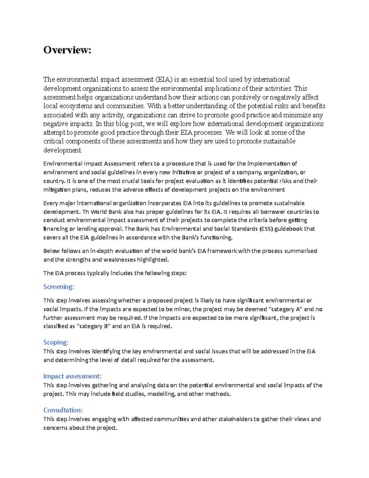 2021051 A3 - Overview: The environmental impact assessment (EIA) is an ...