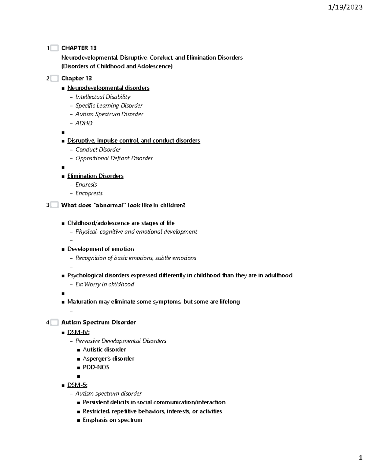 Childhood Disorders - CHAPTER 13 Neurodevelopmental, Disruptive ...