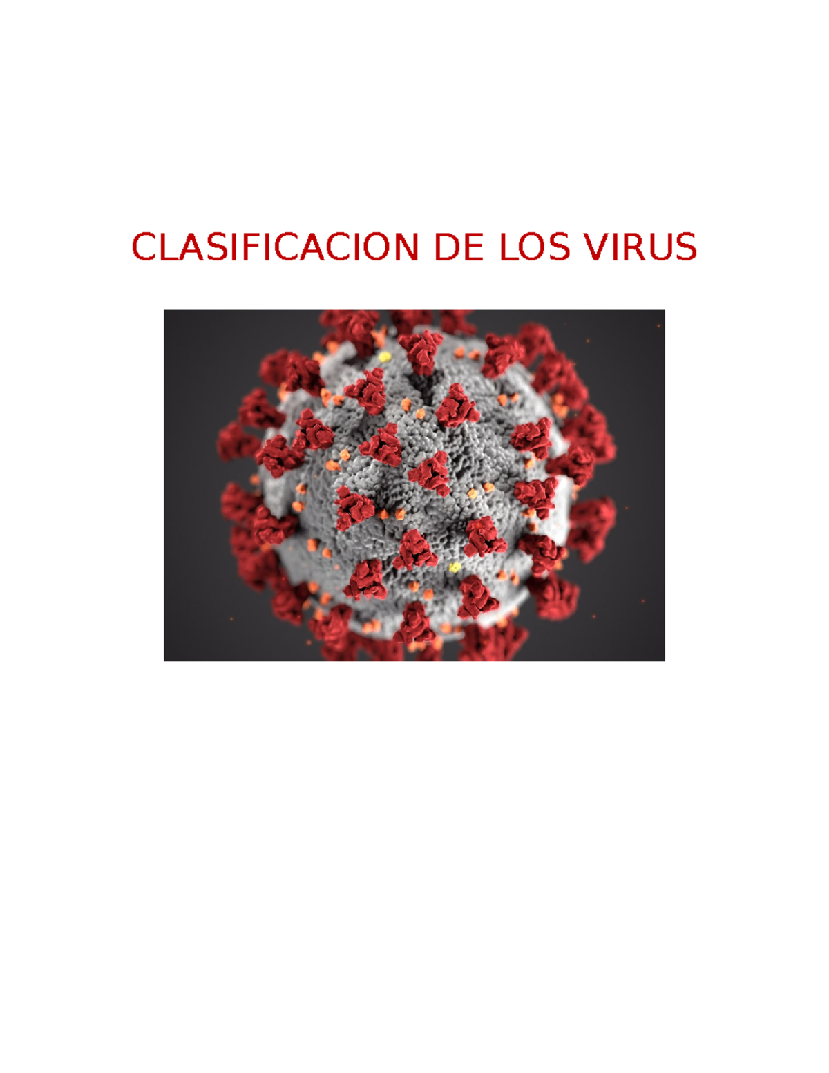 Clasificacion de los virus - CLASIFICACION DE LOS VIRUS CLASIFICACION ...