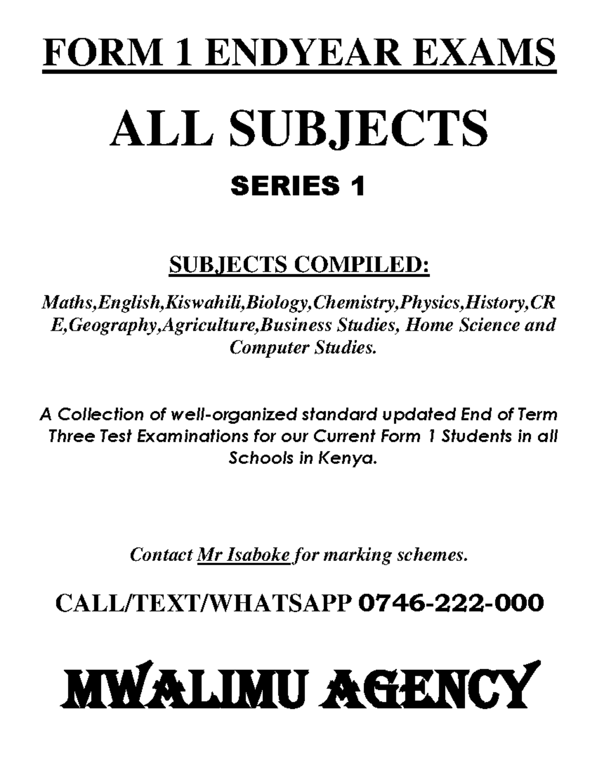 F1 Endyear Exams S1 - This is a revision paper for high schools - FORM ...