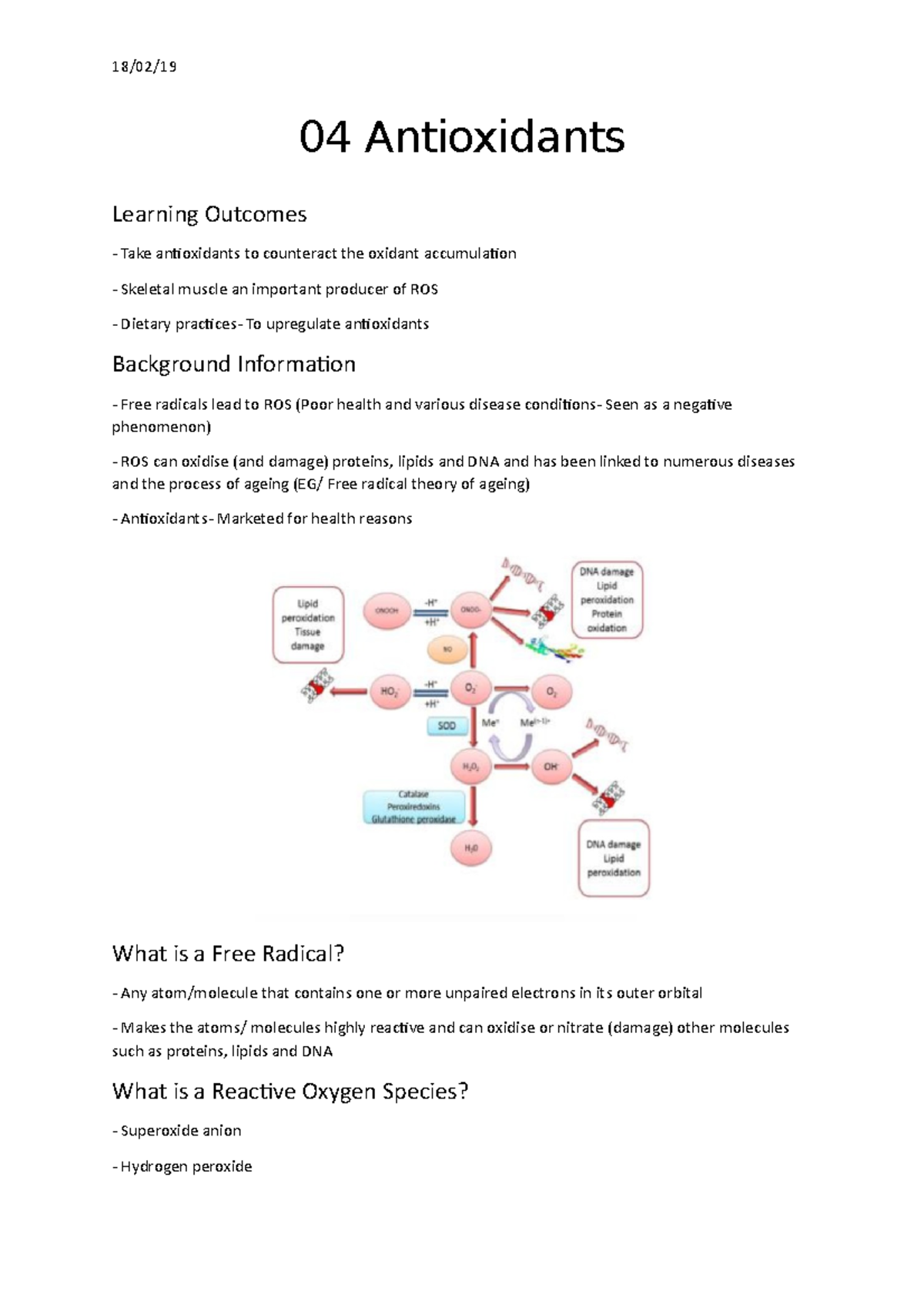 03 Antioxidants Lecture notes 3 04 Antioxidants Learning