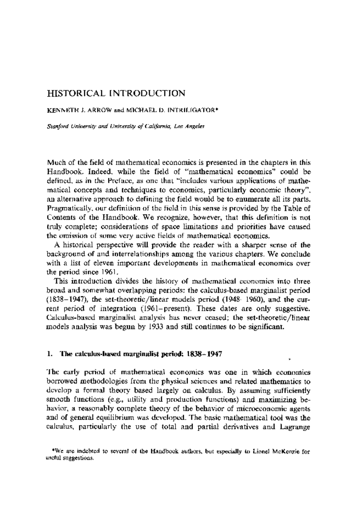 Historical-introduction 1981 Handbook-of-Mathematical-Economics ...