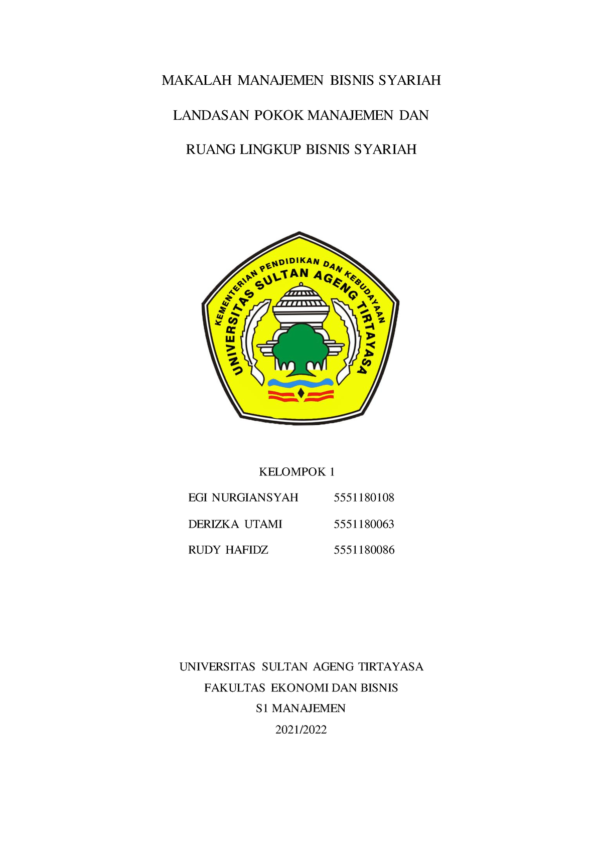 Manajemen Bisnis Syariah - MAKALAH MANAJEMEN BISNIS SYARIAH LANDASAN ...