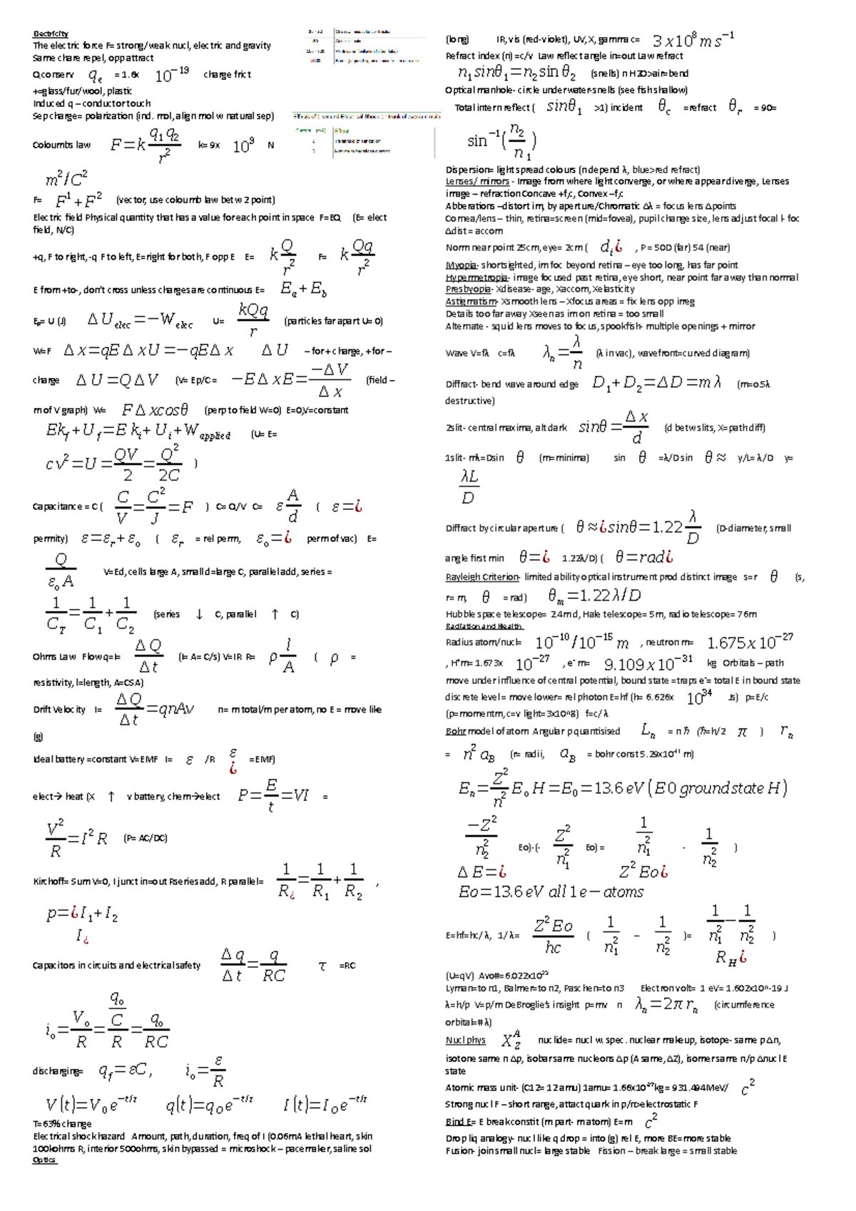 cheat-sheet-for-exam-electricity-the-electric-force-f-strong-weak