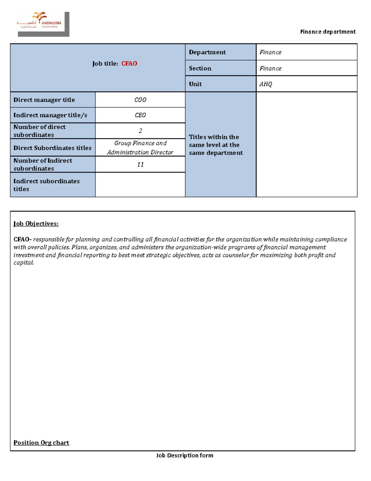 CFAO JD - CFAO - Job title: CFAO Department Finance Section Finance ...