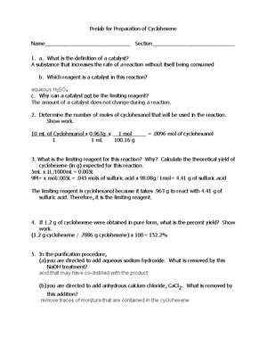 Prelab Exercises for Gas Chromatography - In all types of ...