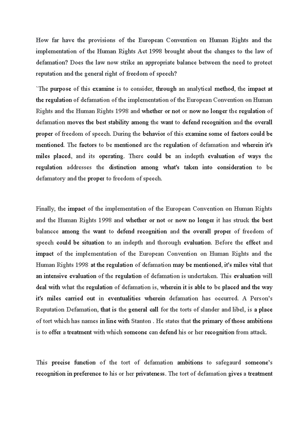 Law of Defamation- Implications - How far have the provisions of the ...