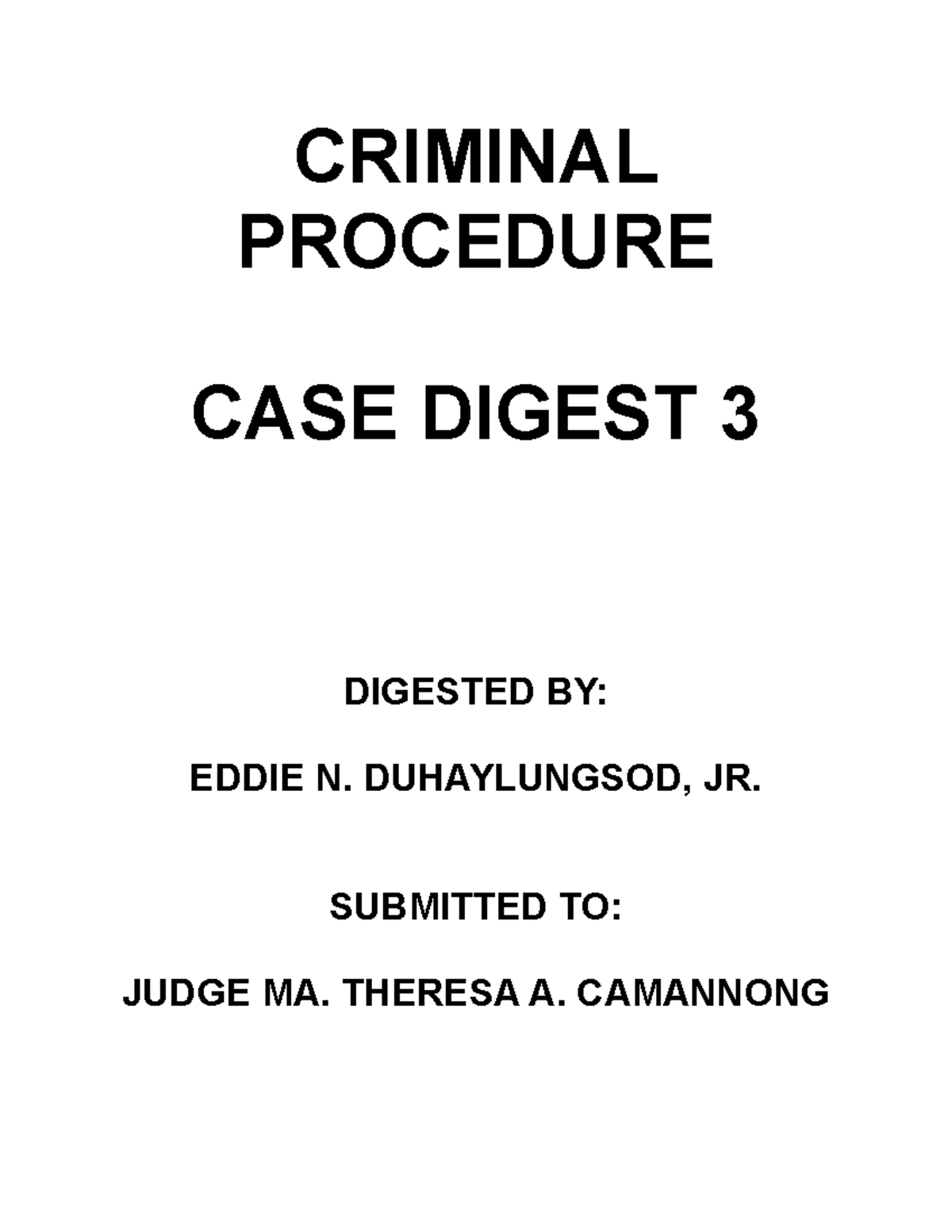 Crim Pro Case Digest 3 Duplicity of offense charge CRIMINAL