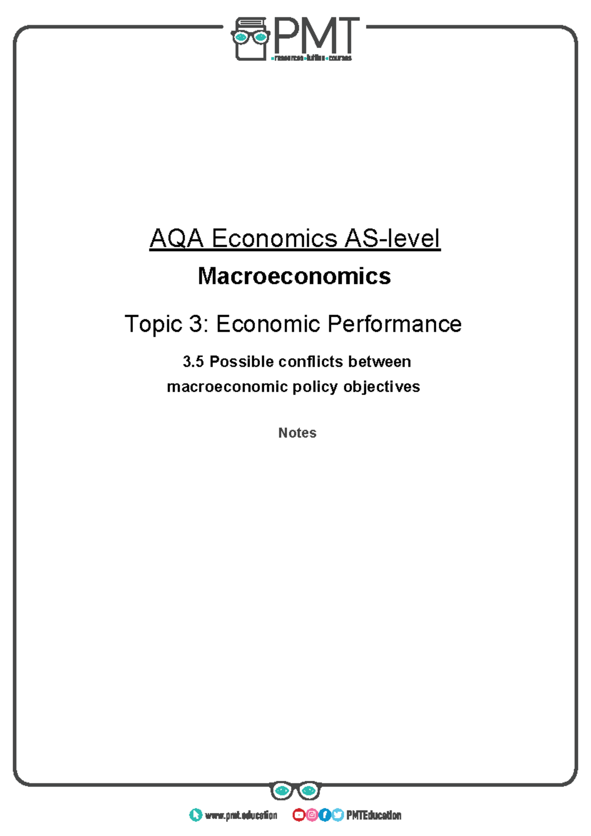 E) Possible Conflicts Between Macroeconomic Policy Objectives - AQA ...